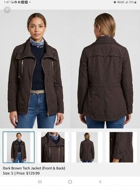 VENEZIA-MILANO LIGHT WEIGHT JACKET BROWN NYLON ALL-WEATHER SIZE MEDIUM
